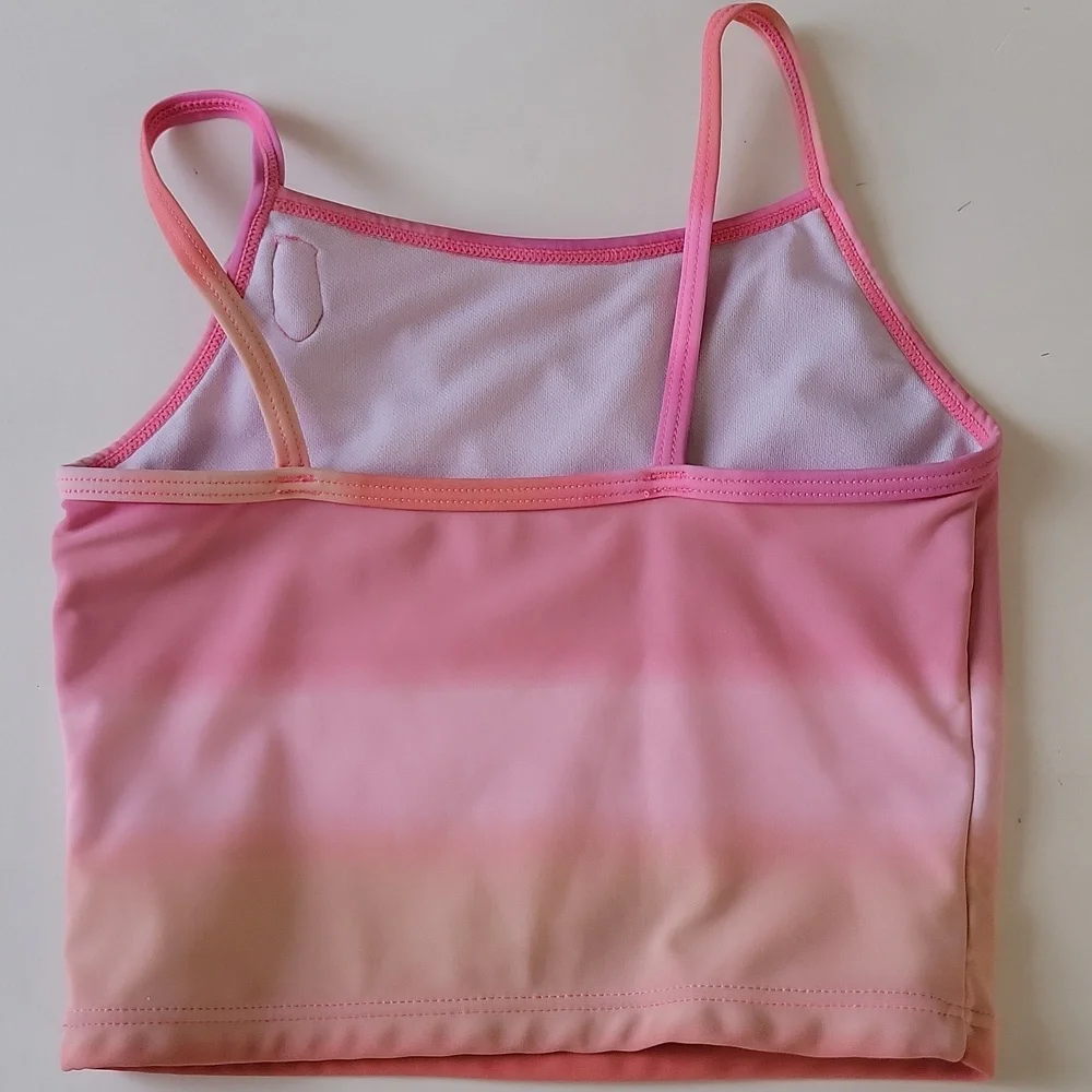 Wonder Nation Toddler Girls Ombre Tankini Swim Top Rose Detail Size 4T